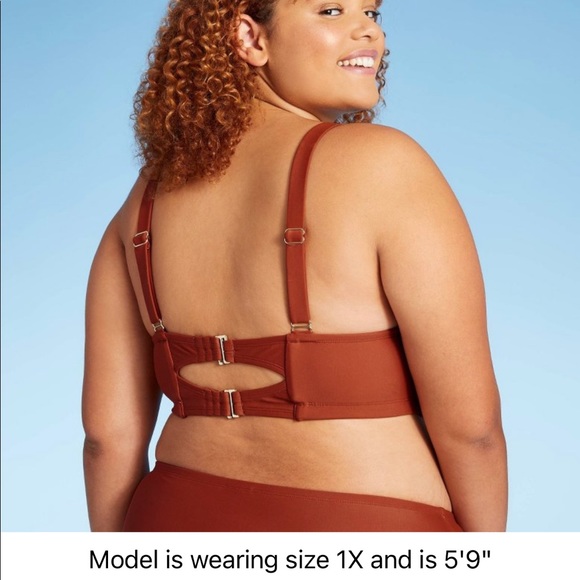 Xhilaration Plus Size Smocked Bralette Bikini Top - Picture 3 of 9